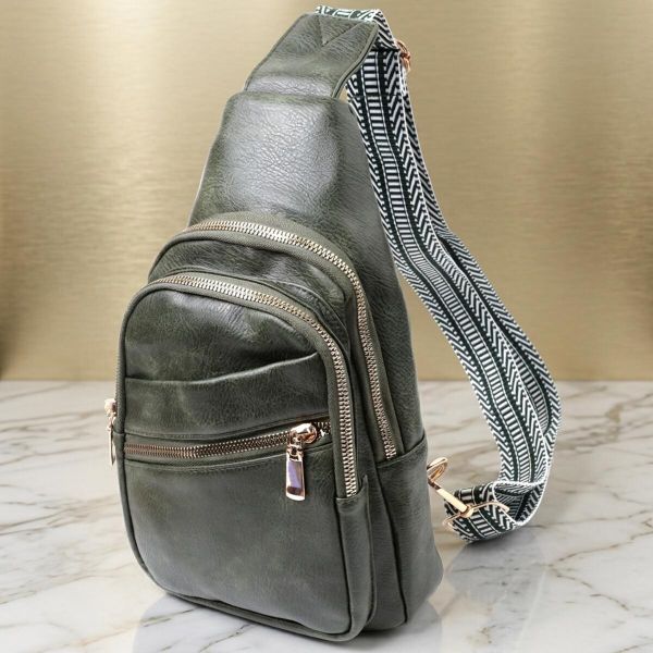Удобная женская сумка с одной лямкой через плечо из экокожи Vintage 22756 Зеленый