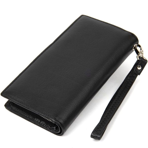 Практичный кожаный кошелек-клатч ST Leather 19371 Черный