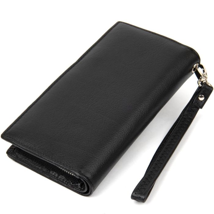 Практичный кожаный кошелек-клатч ST Leather 19371 Черный