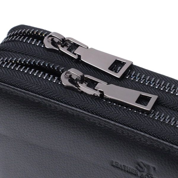 Мужской кожаный клатч для карт купюр и документов ST Leather 22684 Черный