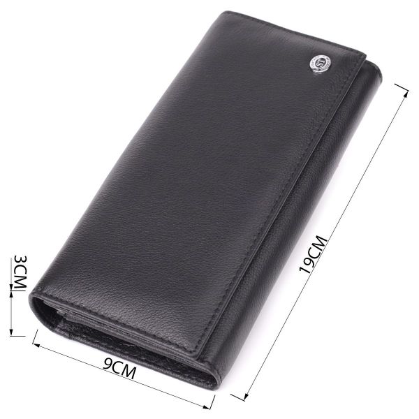 Солидный женский кошелек из натуральной кожи ST Leather 23088 Черный
