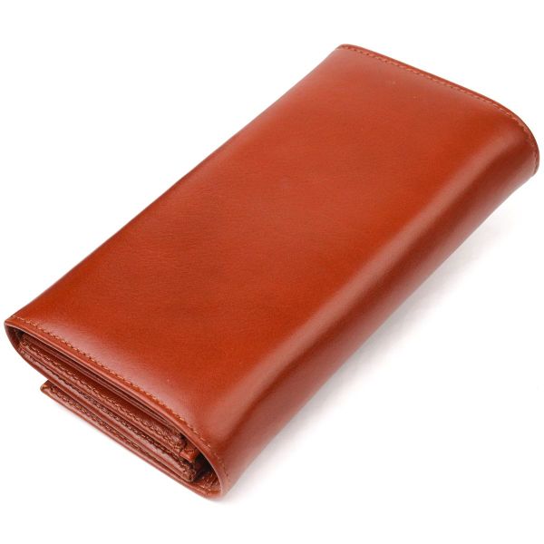 Женский кожаный кошелек для карт купюр и монет CANPELLINI 21532 Коричневый