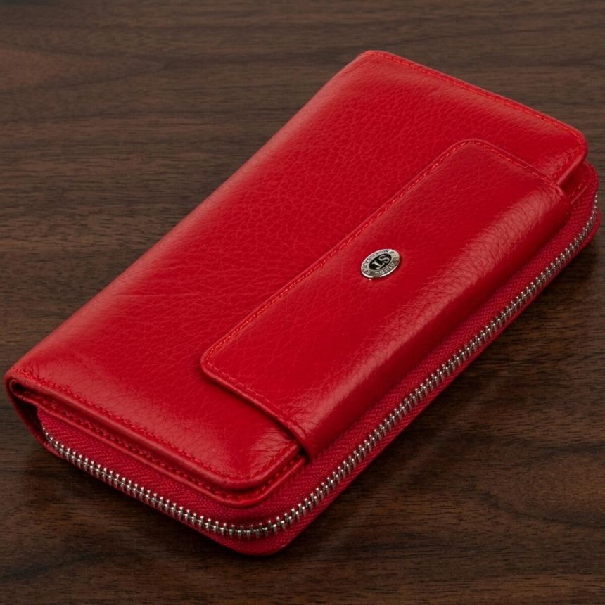 Кошелек из кожи на защелке ST Leather 19343 Красный