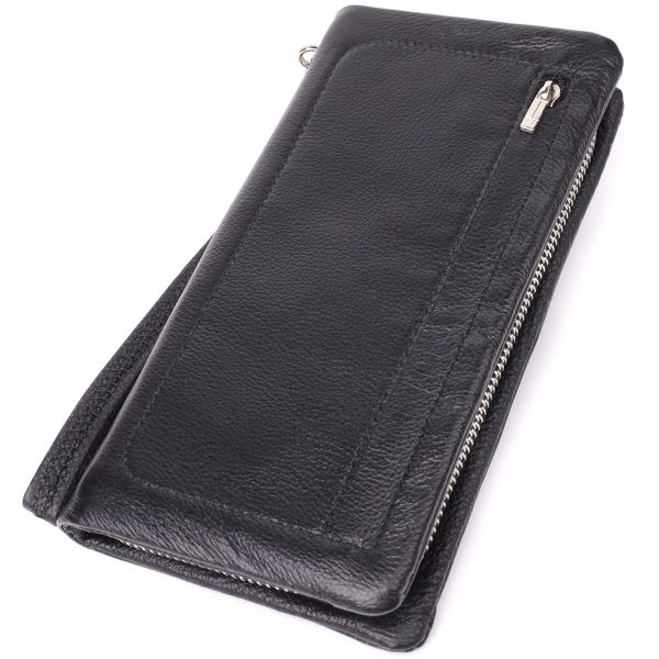Женский кожаный кошелек-клатч с отделением под телефон ST Leather 23101 Черный
