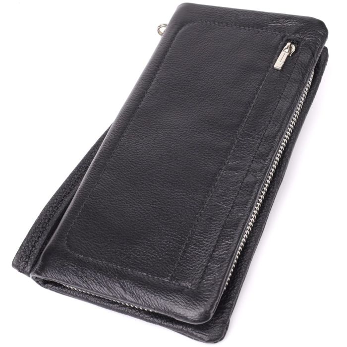 Женский кожаный кошелек-клатч с отделением под телефон ST Leather 23101 Черный