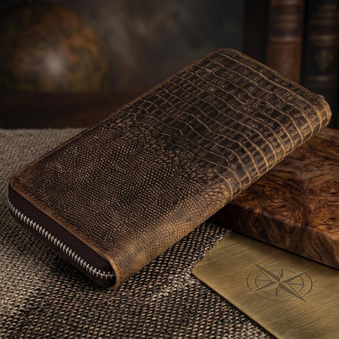 Мужской клатч Vintage 14462 кожа под крокодила Коричневый