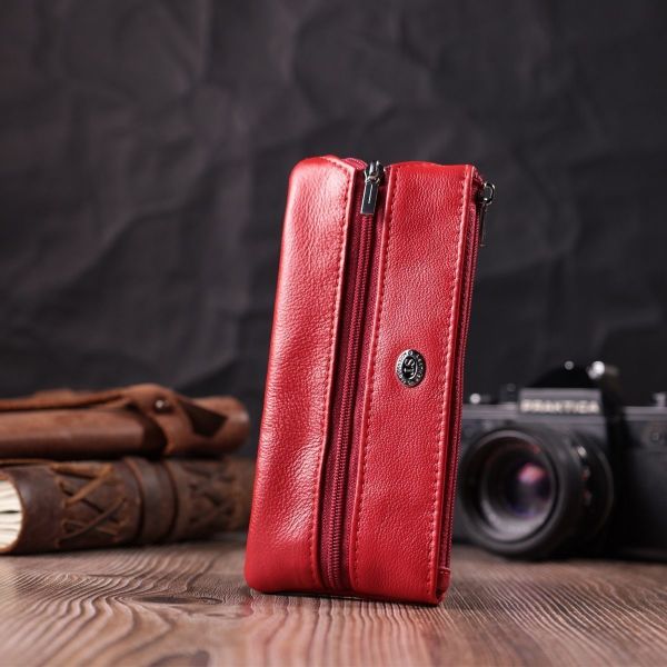 Оригинальная ключница из натуральной кожи ST Leather 22509 Красный