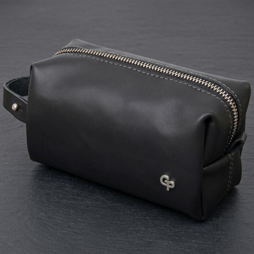 Кожаная косметичка для мужчин GRANDE PELLE 11507 Черный