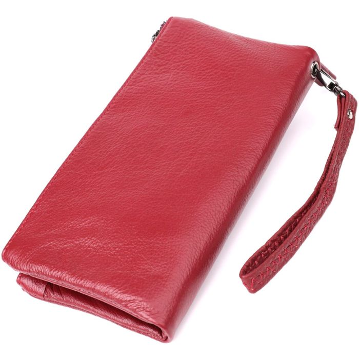 Кожаный кошелек на три отделения для женщин ST Leather 23108 Бордовый