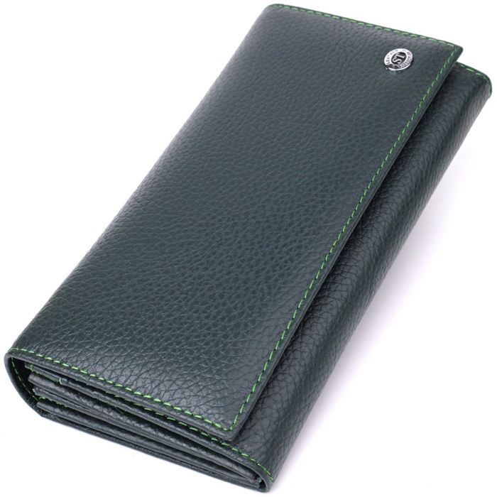 Модный кошелек для женщин из натуральной кожи ST Leather 23099 Зеленый
