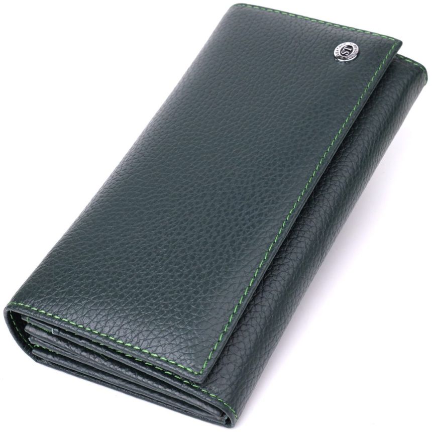 Модный кошелек для женщин из натуральной кожи ST Leather 23099 Зеленый