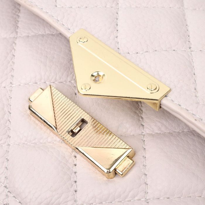 Утонченная женская сумка с оригинальной защелкой из натуральной кожи Vintage 22672 Белая