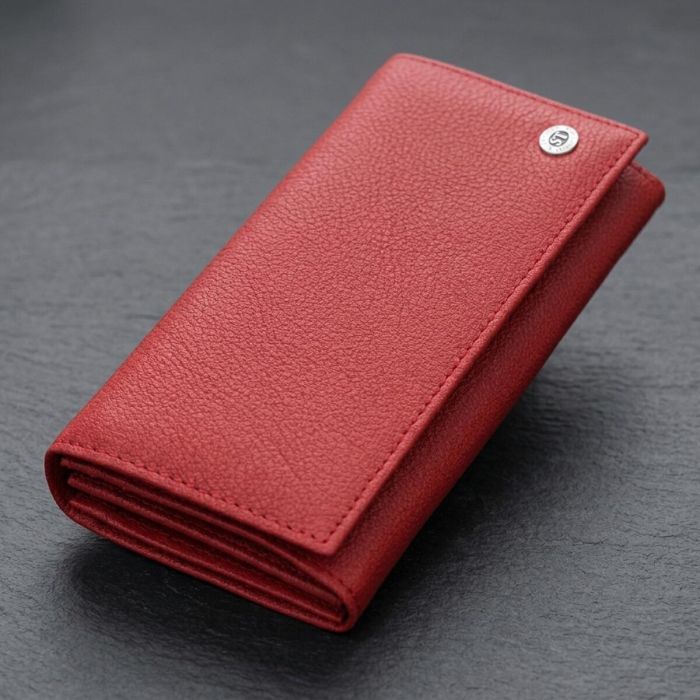 Яркий вертикальный кошелек из натуральной кожи ST Leather 23087 Красный