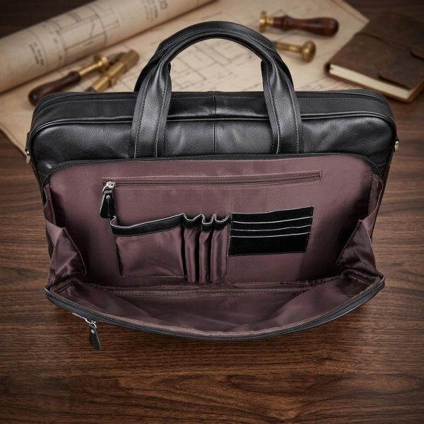 Сумка мужская Vintage 14398 для ноутбука 17 дюймов Черная