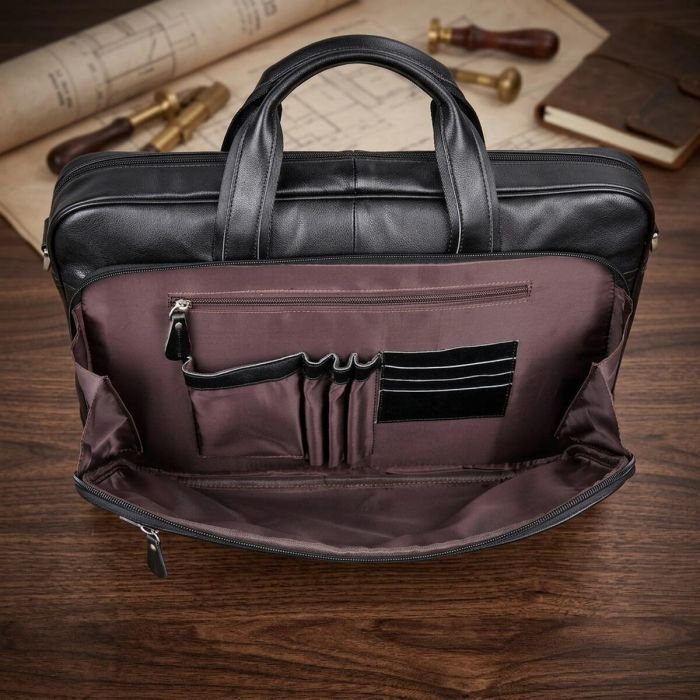 Сумка мужская Vintage 14398 для ноутбука 17 дюймов Черная