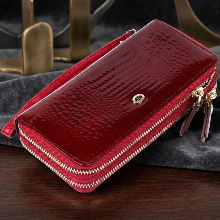 Жіночий клатч з двома відділеннями ST Leather 18907 Бордовий
