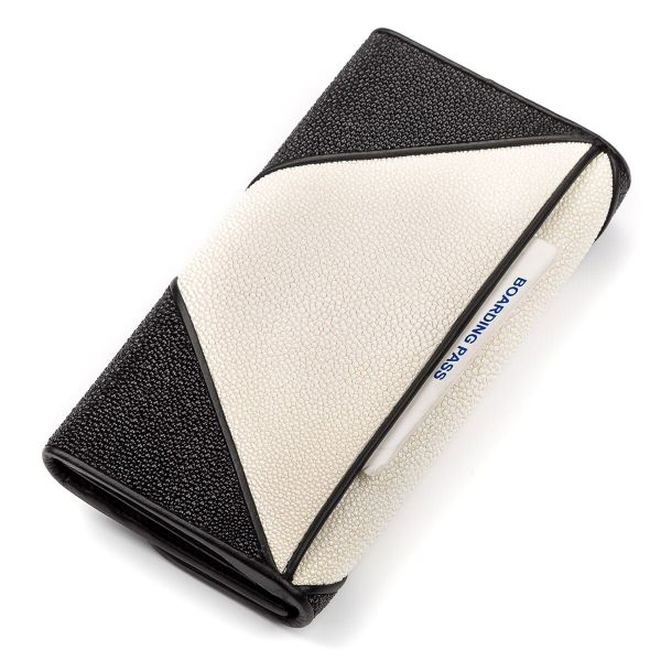 Кошелек женский STINGRAY LEATHER 18103 из натуральной кожи морского ската Черный