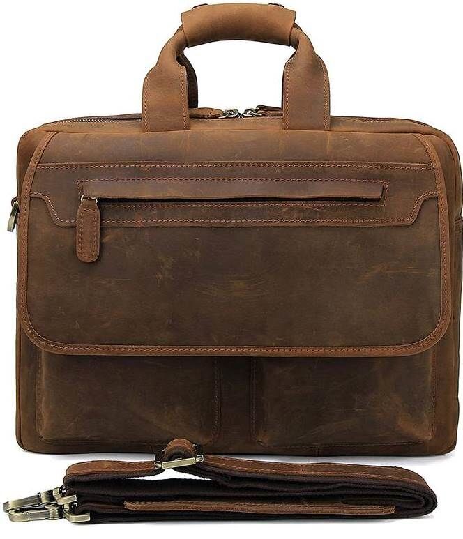 Сумка Vintage 14563 из натуральной винтажной кожи Коричневая
