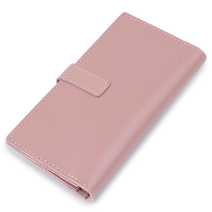 Кожаное женское матовое портмоне GRANDE PELLE 11545 Розовый