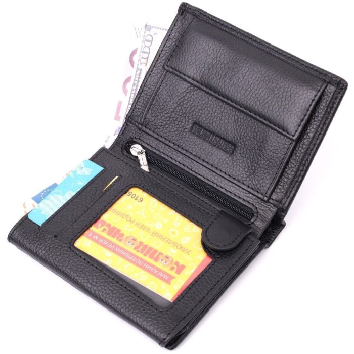 Бумажник вертикального формата из натуральной кожи ST Leather 22474 Черный