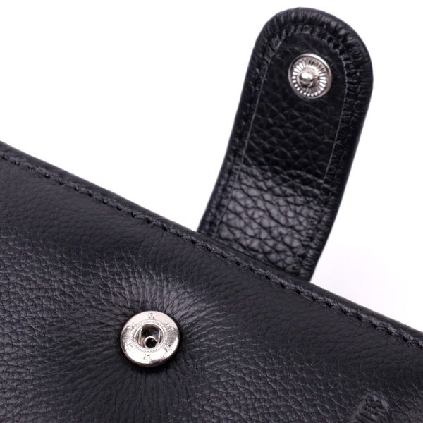 Мужской бумажник среднего размера из натуральной кожи ST Leather 22444 Черный