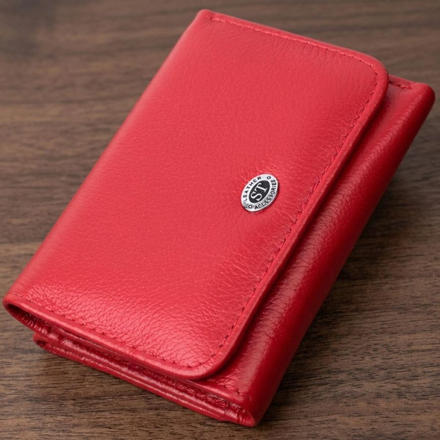 Женский кошелек горизонтального формату из натуральной кожи ST Leather 22721 Красный
