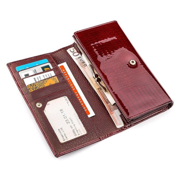Кошелек женский ST Leather 18429 (S8001A) многофункциональный Бордовый