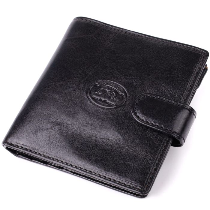 Стильный кошелек унисекс из глянцевой натуральной кожи Tony Perotti 20885_1 (1256 nero) Черный