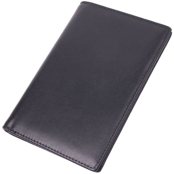 Мужское портмоне без застежки из натуральной кожи Vintage sale_15036 Черный