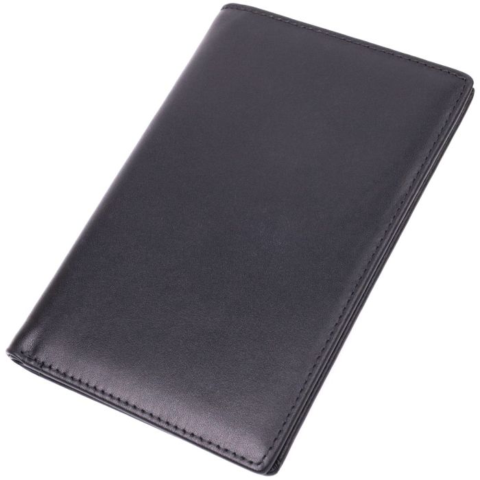 Мужское портмоне без застежки из натуральной кожи Vintage sale_15036 Черный