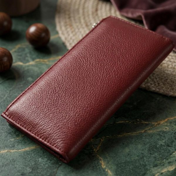 Стильний шкіряний гаманець для жінок ST Leather 19380 Темно-червоний