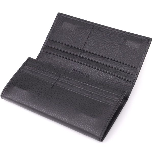 Женский вертикальный кошелек из натуральной кожи ST Leather 23084 Черный