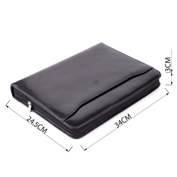 Оригинальная папка с блокнотом из гладкой натуральной кожи Tony Perotti 20850_1 (1278L nero) Черный