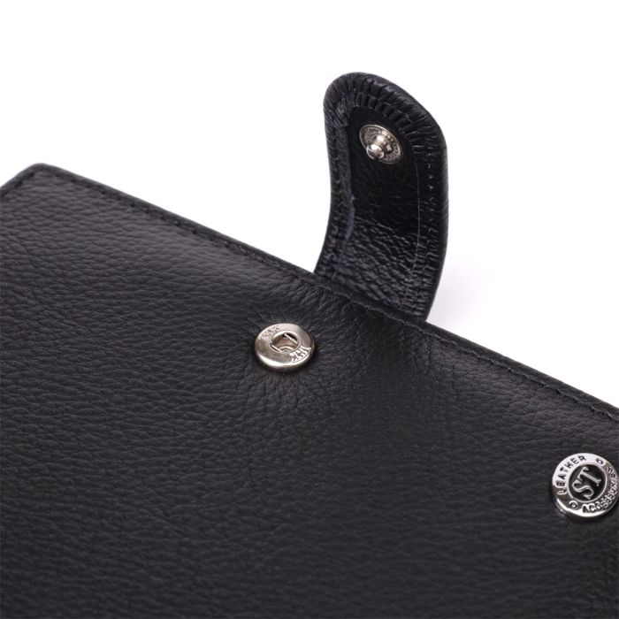Вместительная обложка на документы унисекс из натуральной кожи ST Leather 23116 Черный