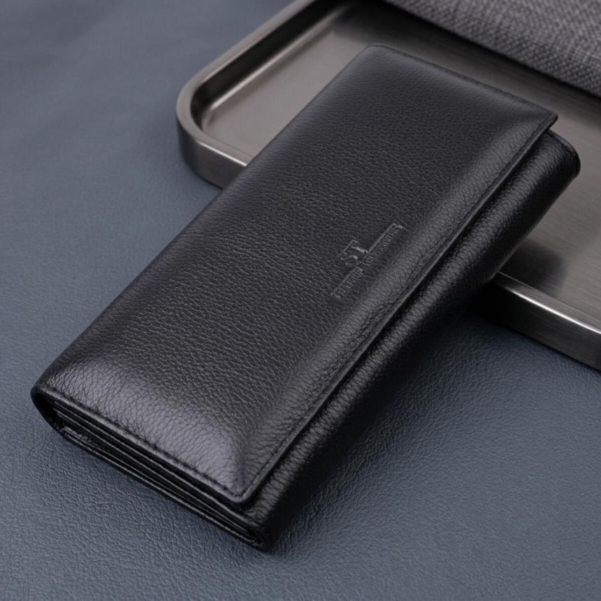 Удобный женский кошелек из натуральной кожи ST Leather 22523 Черный