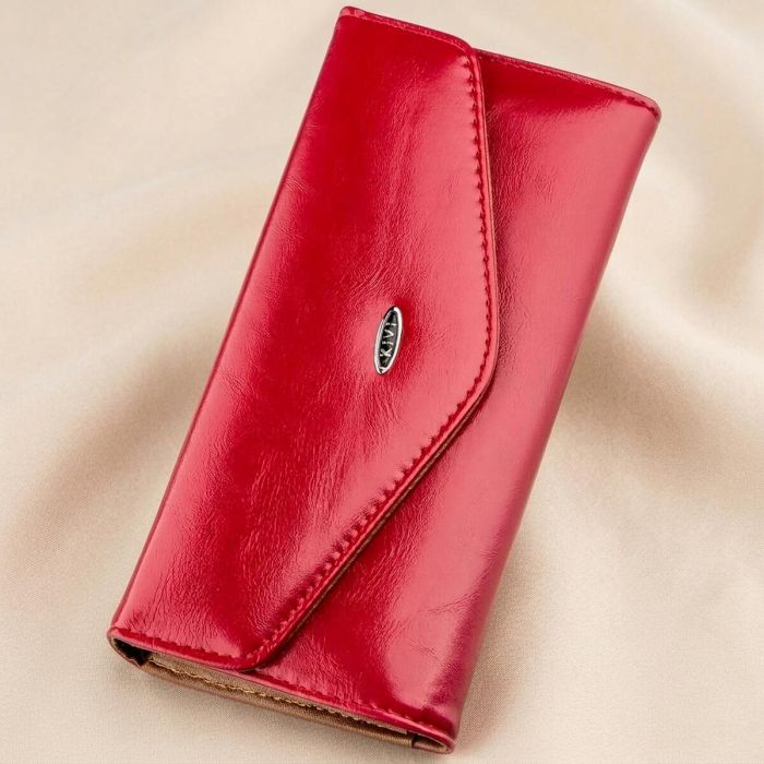 Кошелек женский из гладкой экокожи KIVI 19072 Ярко-розовый