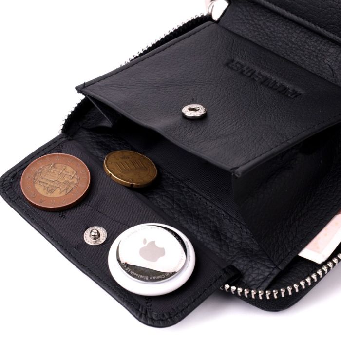 Портмоне для женщин на молнии в классическом цвете из натуральной кожи ST Leather 19488 Черный