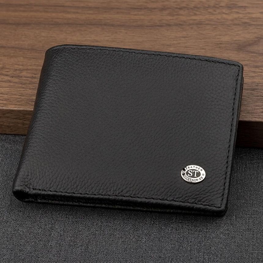 Мужской кошелек ST Leather 18352 (ST-1) натуральная кожа Черный