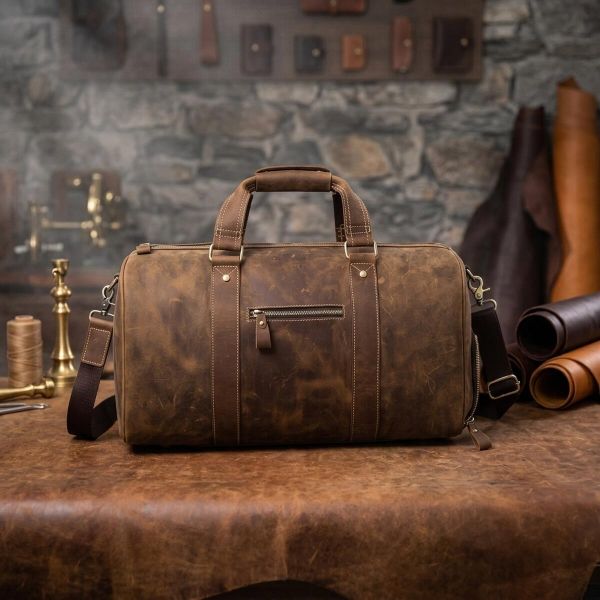 Сумка дорожная мужская кожаная Vintage 14893 Коричневая