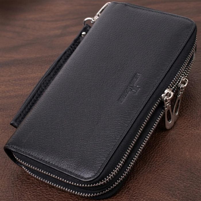 Мужской клатч на два отделения из натуральной кожи ST Leather 22531 Черный