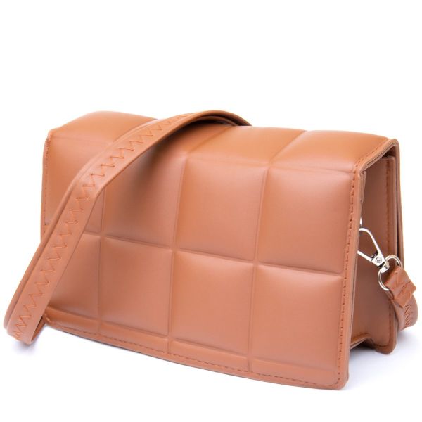 Горизонтальная мягкая сумка из кожзаменителя Vintage sale_14909 Коричневая