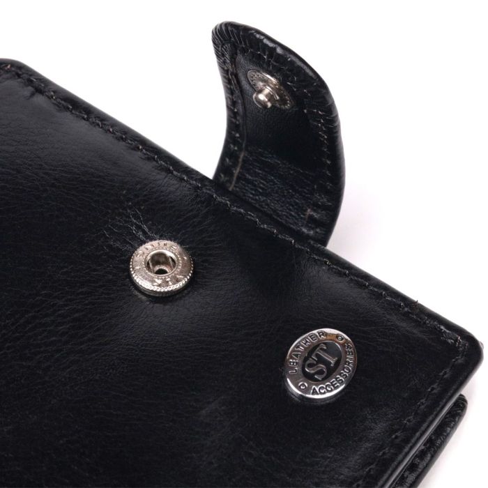 Класичний чоловічий гаманець із натуральної шкіри ST Leather 19407 Чорний