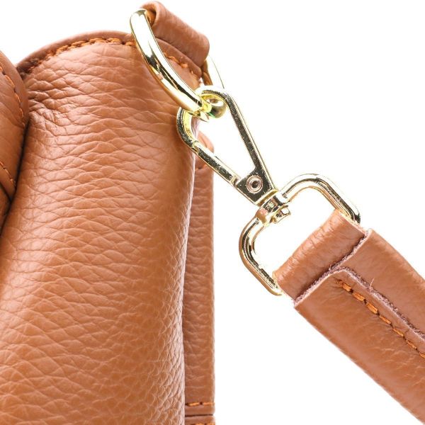 Практичная женская сумка на три отделения из натуральной кожи sale_15123 Vintage Рыжий