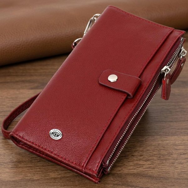 Стильный и яркий женский кошелек-клатч ST Leather 19433 Бордовый