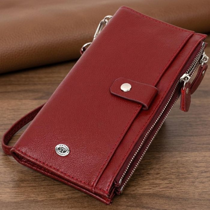 Стильный и яркий женский кошелек-клатч ST Leather 19433 Бордовый