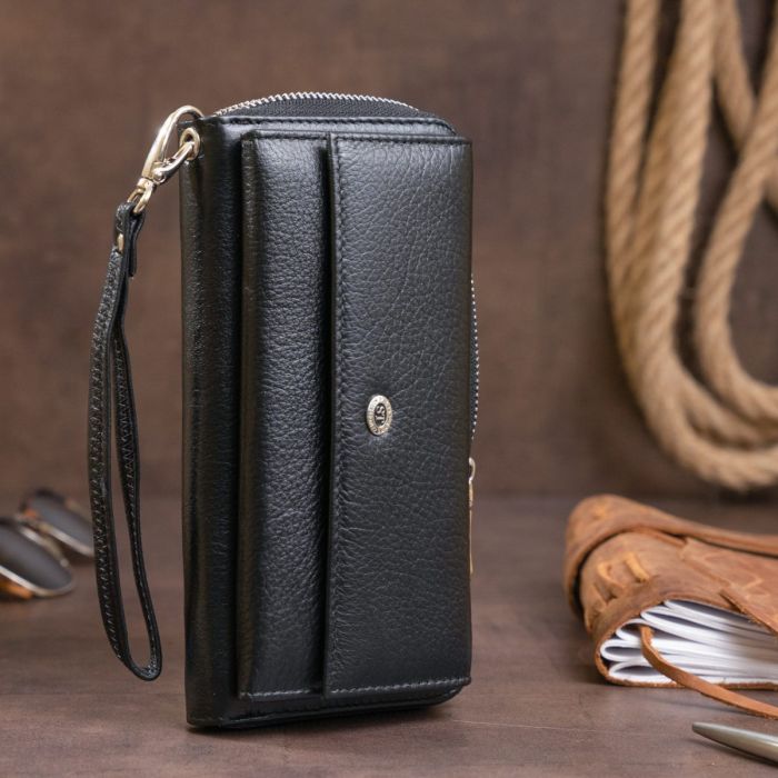 Женский кожаный клатч для карт купюр и документов ST Leather 19292 Черный