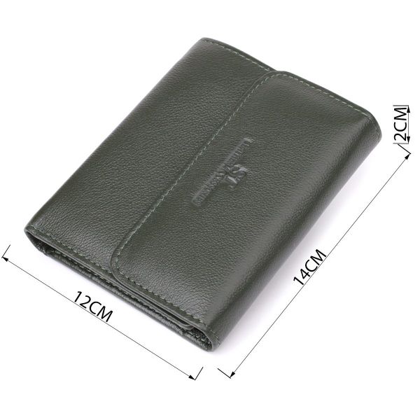 Стильный кошелек среднего размера из натуральной кожи ST Leather 23075 Зеленый