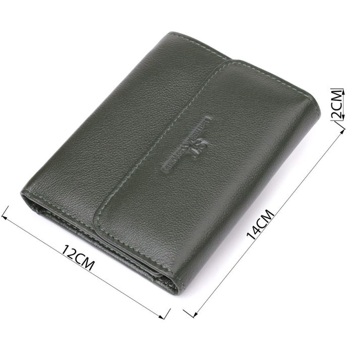 Стильный кошелек среднего размера из натуральной кожи ST Leather 23075 Зеленый