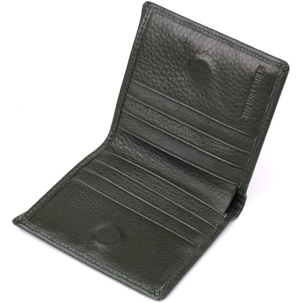 Женский кошелек на магните из натуральной кожи ST Leather 23093 Зеленый