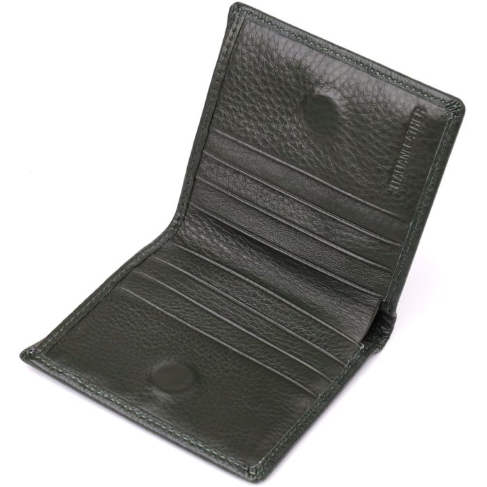 Женский кошелек на магните из натуральной кожи ST Leather 23093 Зеленый